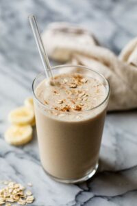 Glass of milk with breakfast